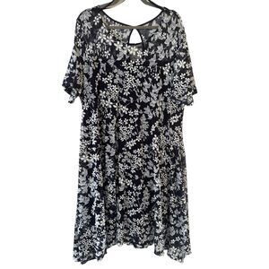 NWT Midi Dress 3X Feminine Black Bohemian Whimsigoth Wedding Guest Holiday Party